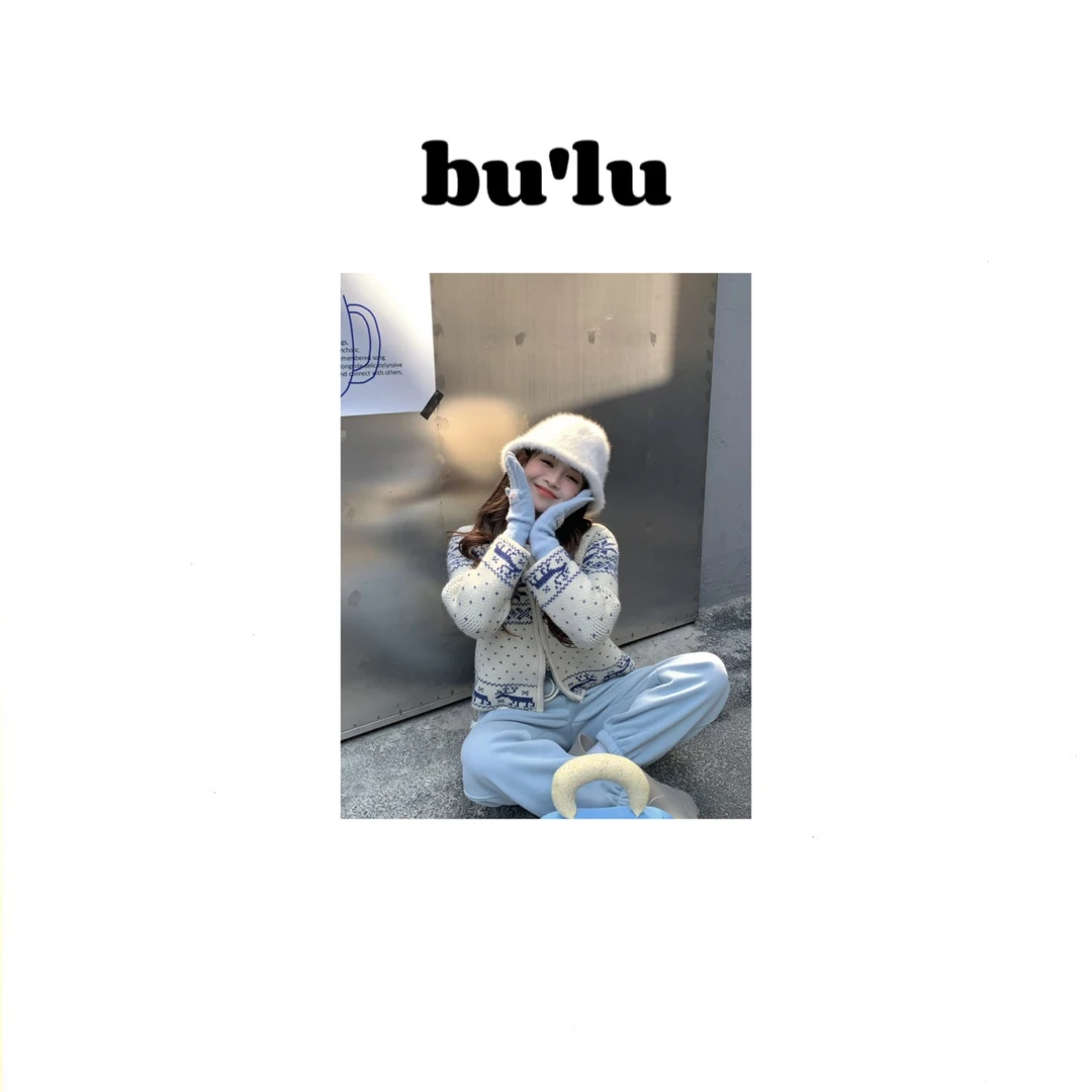 bu'lu”蓝色雪花“zar~冬季休闲百搭毛衣女Z
