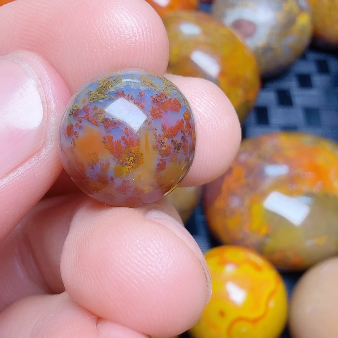 蓝***鄂玛瑙/玉髓未镶嵌颈饰