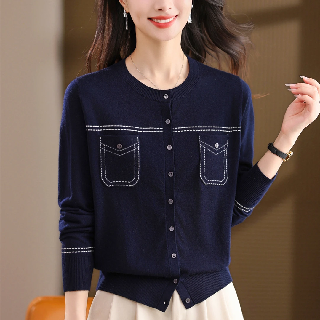 妈妈秋装2025新款女装外套洋气减龄时尚短款针织开衫外搭毛衣薄款