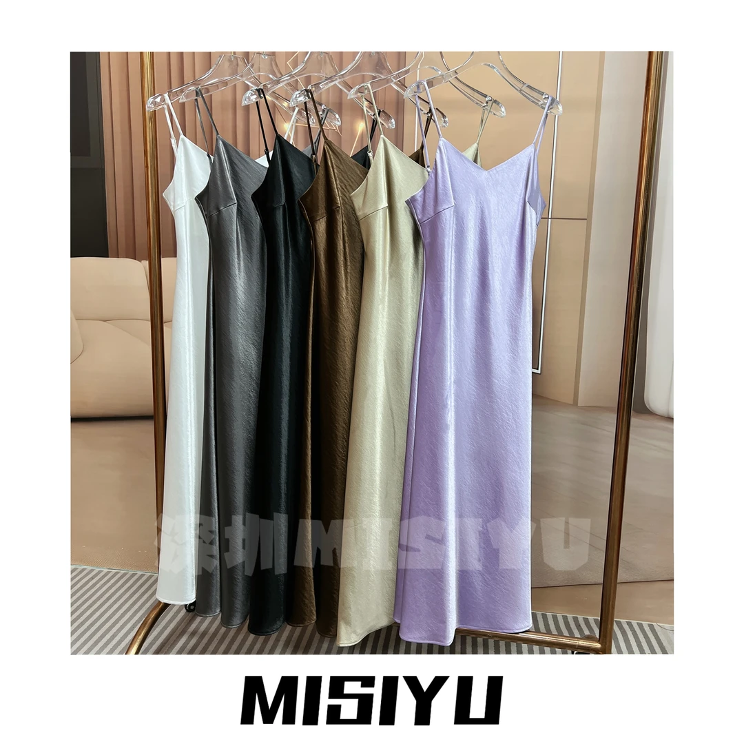 【二姐高定】醋酸吊带长裙 2025新品 春夏显瘦气质时尚复古25B019