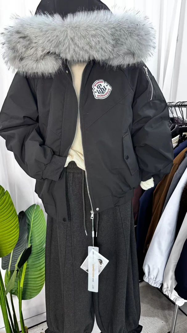 免烫常规保暖常规款格子棉衣棉服毛领女士女款时尚