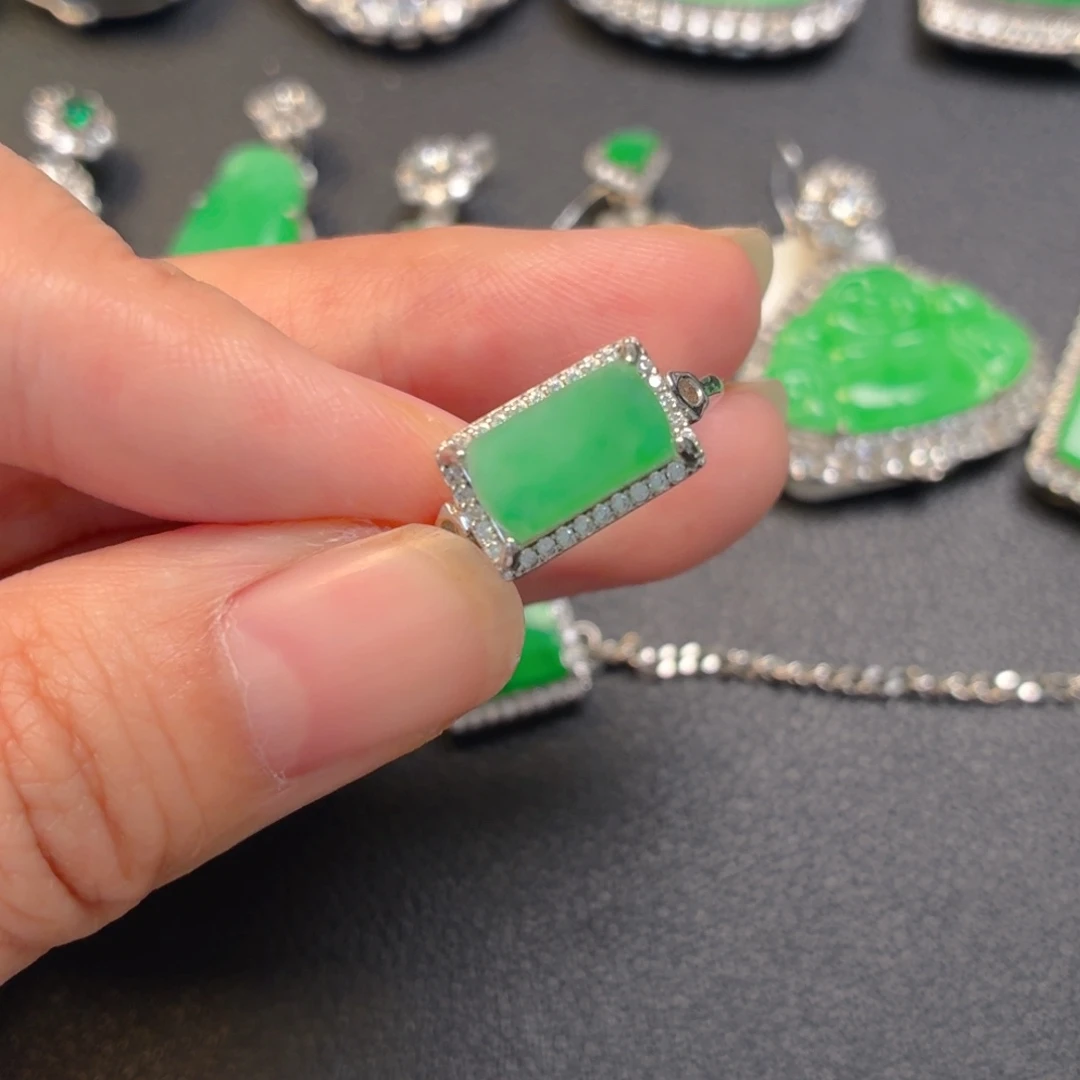 翡翠银S925镶嵌吊坠(不含链)戒指