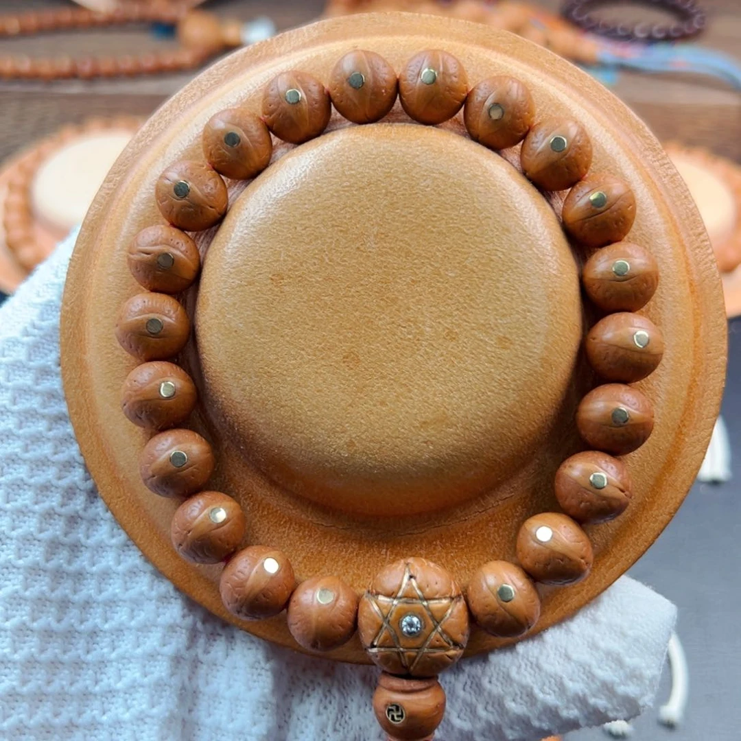 手串凤眼菩提11.5mm奶油皮微打底