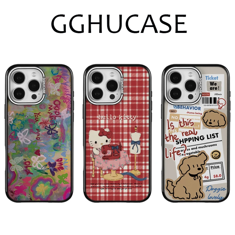 乖乖虎原创套边油画蝴蝶适用苹果iPhone16promax潮牌小众手机壳