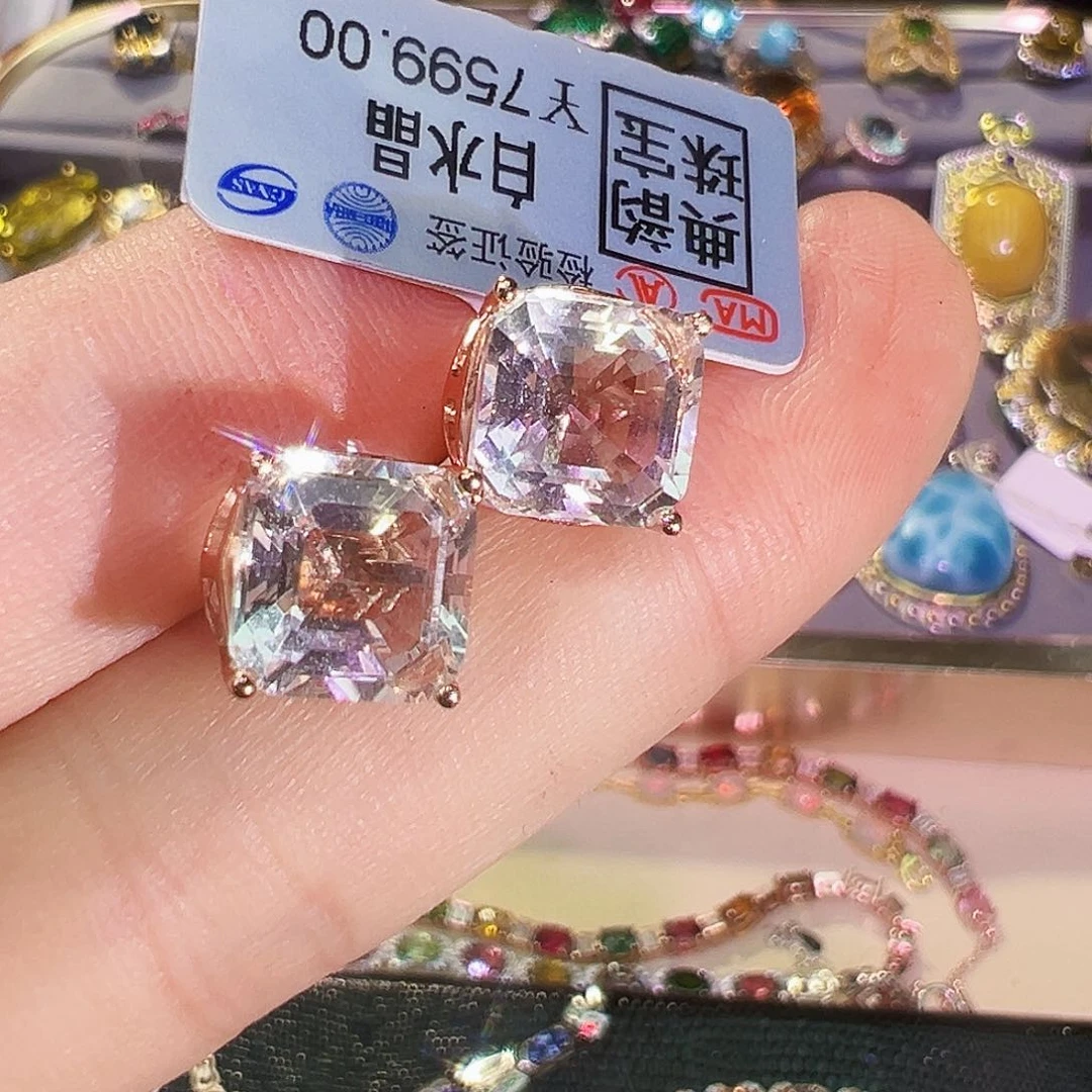 银S925镶嵌耳饰水晶