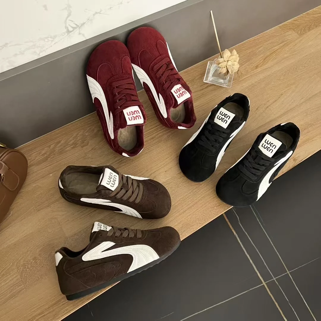 【有单里有棉】秋冬季加绒保暖百搭软底防滑韩版时尚德训鞋女鞋2025