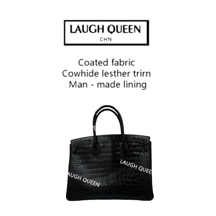 Laugh Queen手工打造真皮女士新款包 10142-3 黑色 鳄鱼纹