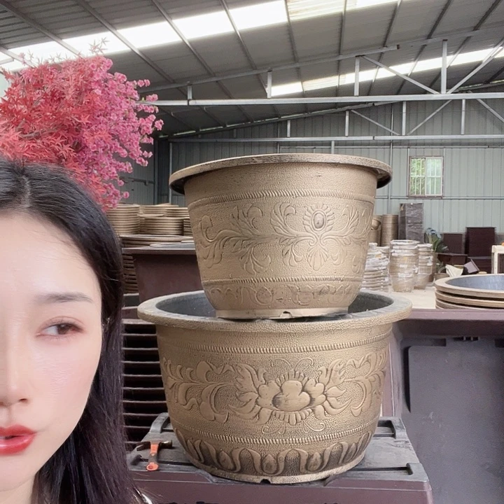 圆形60花盆2个有孔