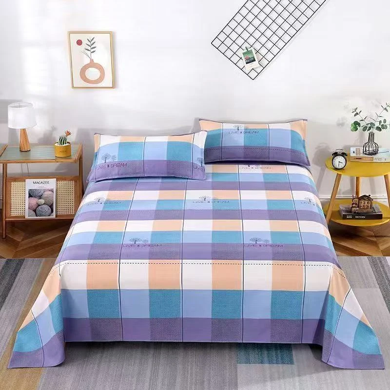 微瑕【树影格】细沙加厚老粗布2.3*2.4米双人床单 吸汗透气软凉席