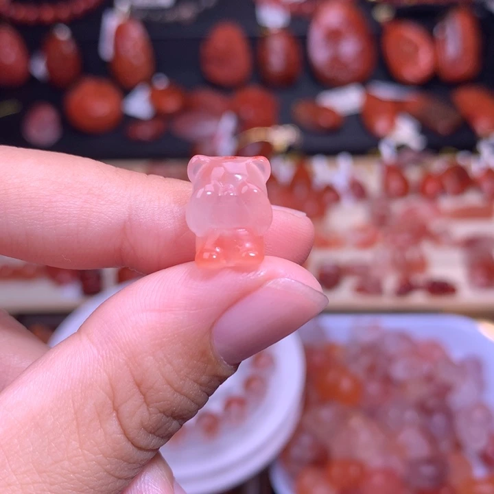 南红玛瑙未镶嵌珠宝半成品小熊