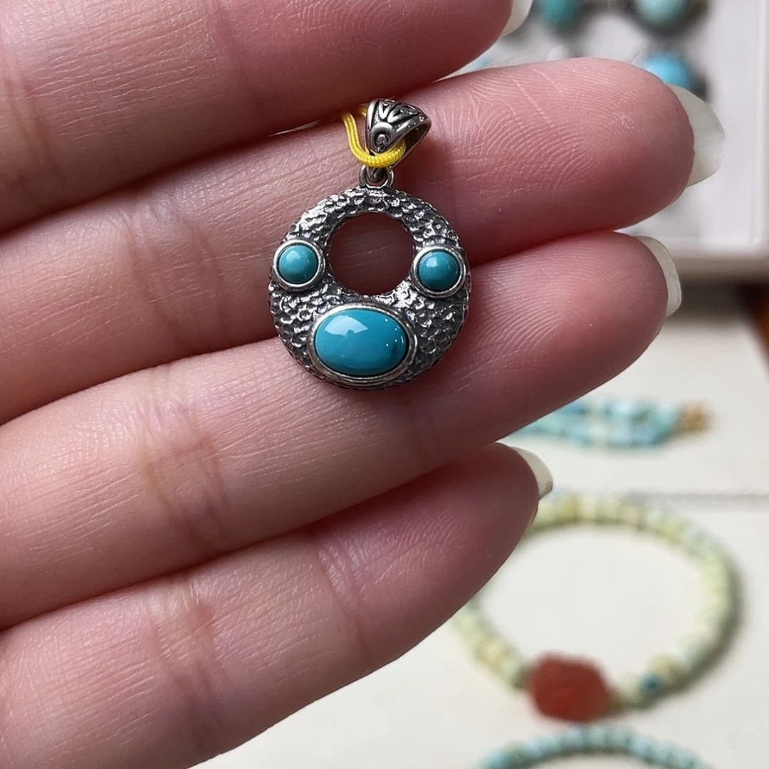 绿松石银S925镶嵌配饰