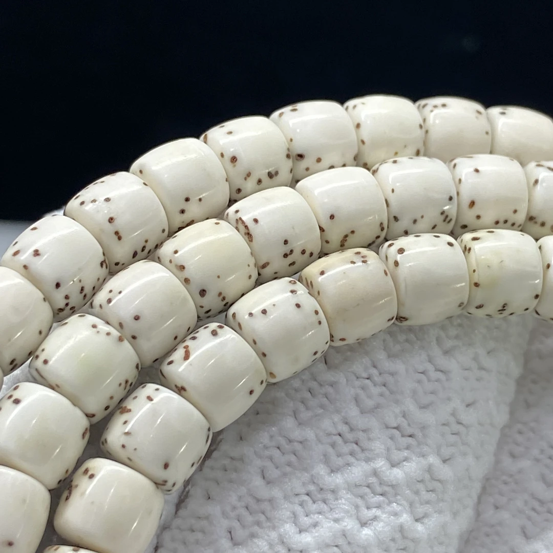 XCC909原生态顺白海南星月菩提大留白直切桶珠长串