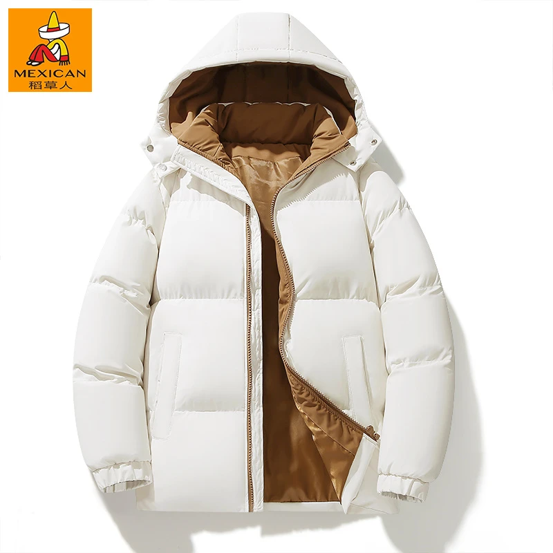 Mexican/稻草人棉服棉袄冬季长款时尚运动男士机能风保暖连帽短款