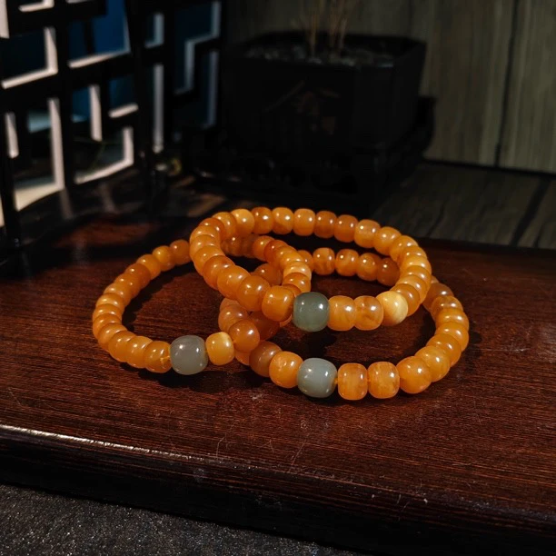 【书记甄选】蜜蜡老型珠单圈手链 多样性发一件 约8mm BB349