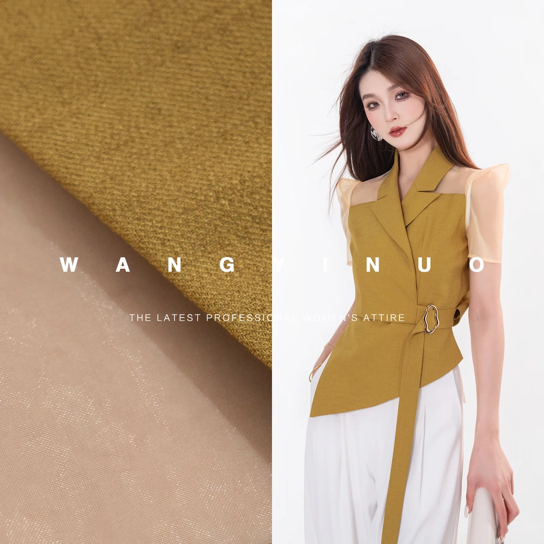 MD现货·依诺【金色光辉】2025夏季气质名媛显瘦时尚设计感系带上衣