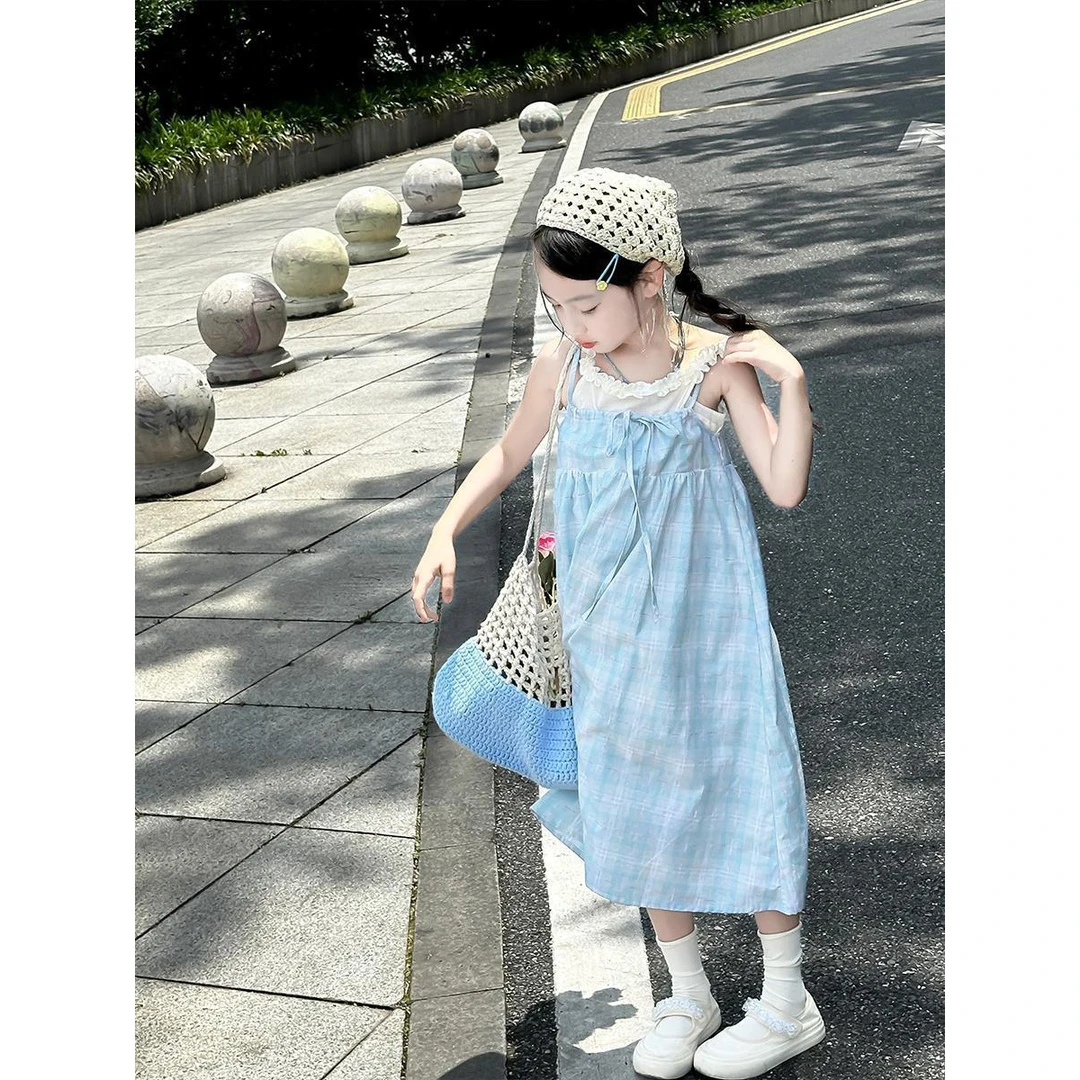 女童连衣裙儿童海边度假沙滩裙新款夏季洋气裙子女孩棉布裙子时尚