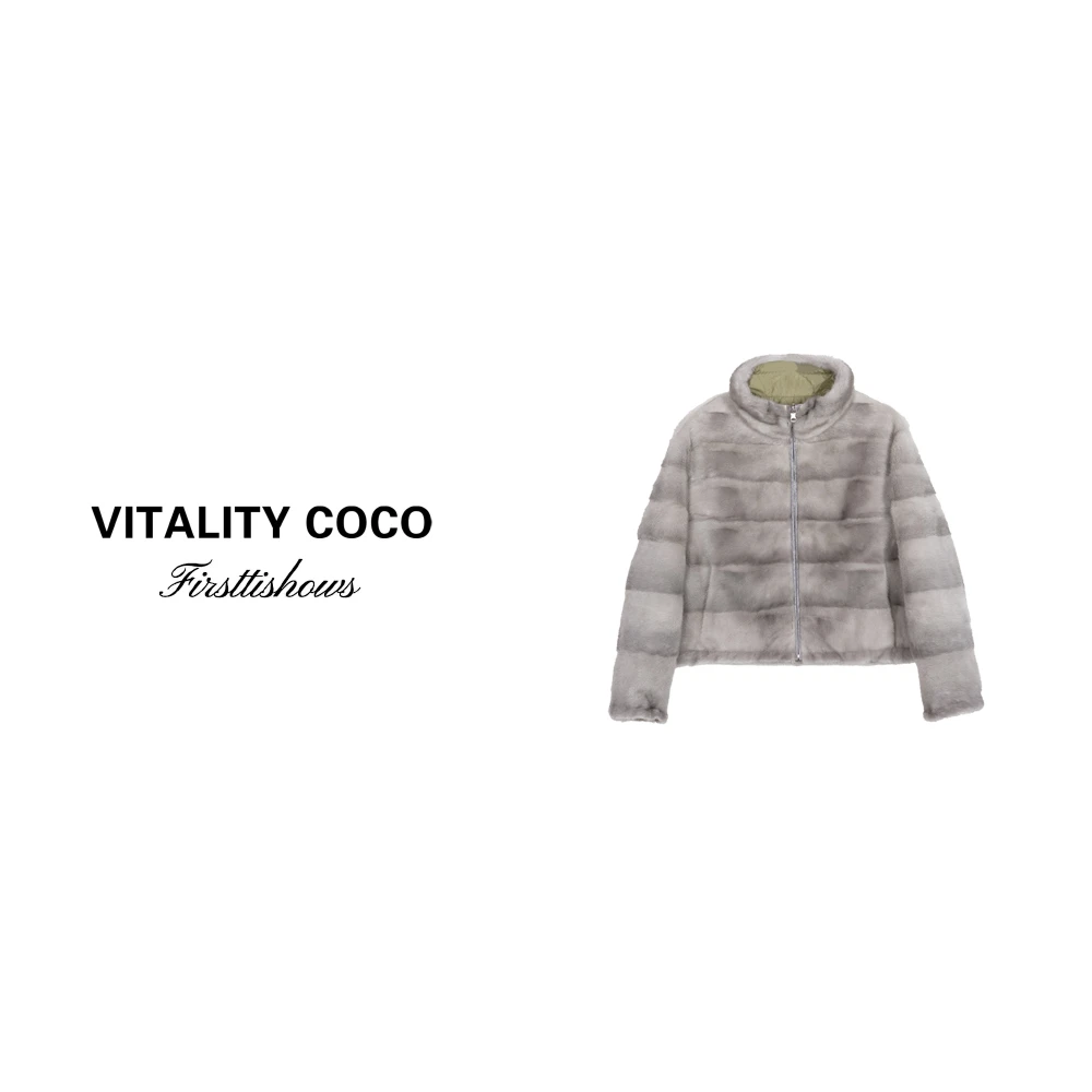 「VITALITY COCO」24冬季新款高级感气质轻奢水貂毛双面穿外套-1730