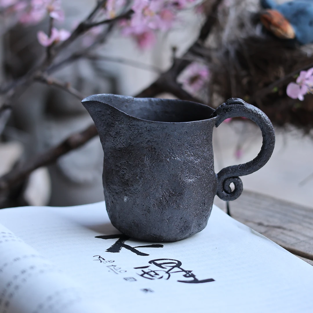 【柿间浅憩】全手工*侧把公道杯*茶周边（150ml）