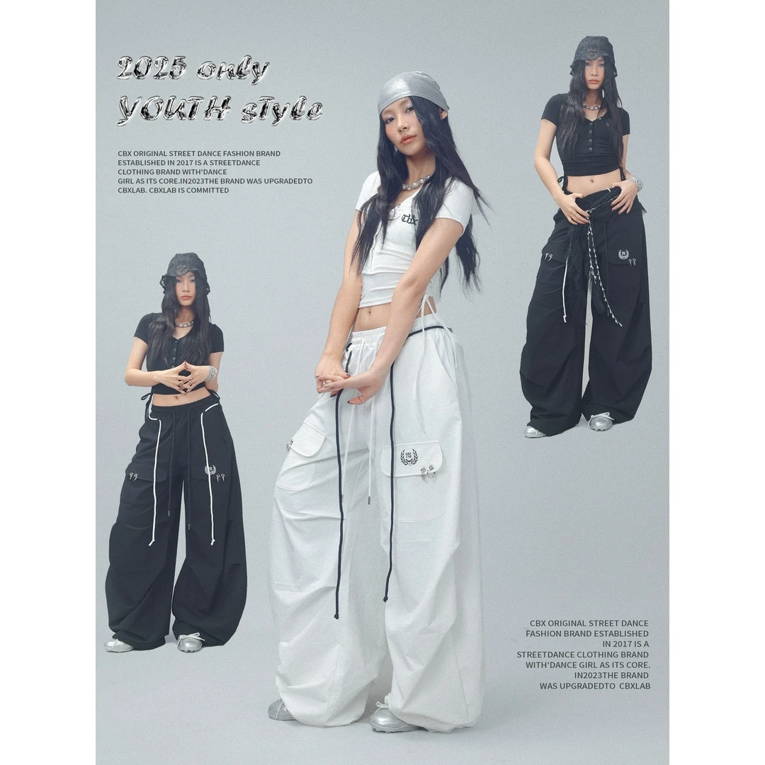 CBXLAB街舞静音速干工装辣妹大香蕉裤美式时尚休闲百搭高街宽松春