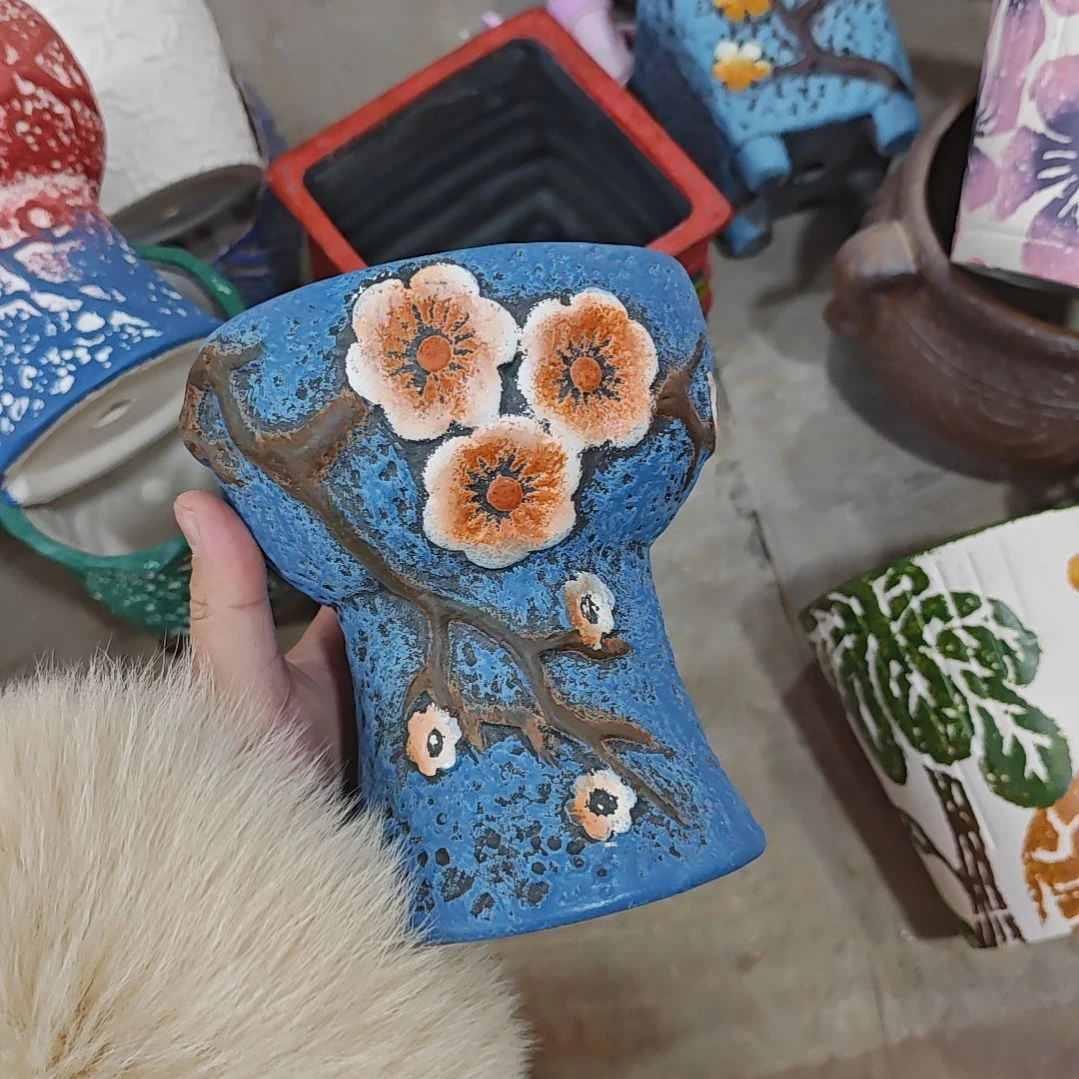 红陶吸水透气的白陶花盆凑满12发货