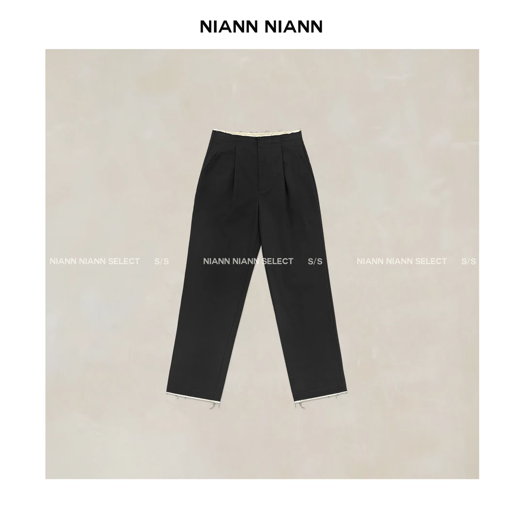 NiannNiann 小众设计女装欧美搭配马拉拉拼接西裤 13404