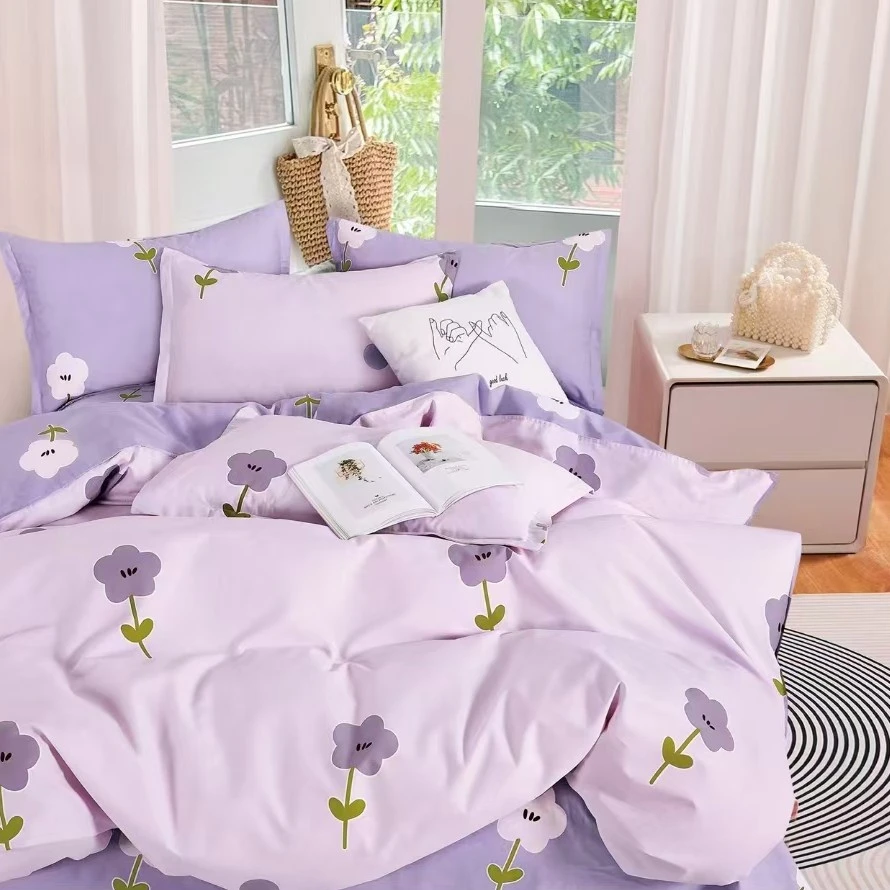 创意定制—100%纯棉加密斜纹柔光棉—花开半夏 紫