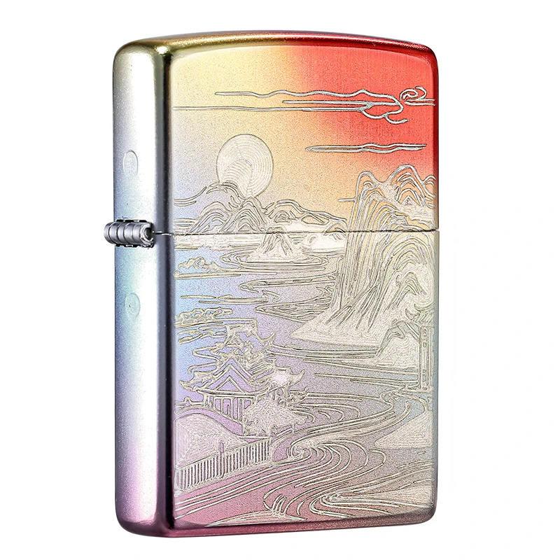 ZIPPO打火机炫彩天涯明月防风煤油送男生生日礼物官方正品DYJ1