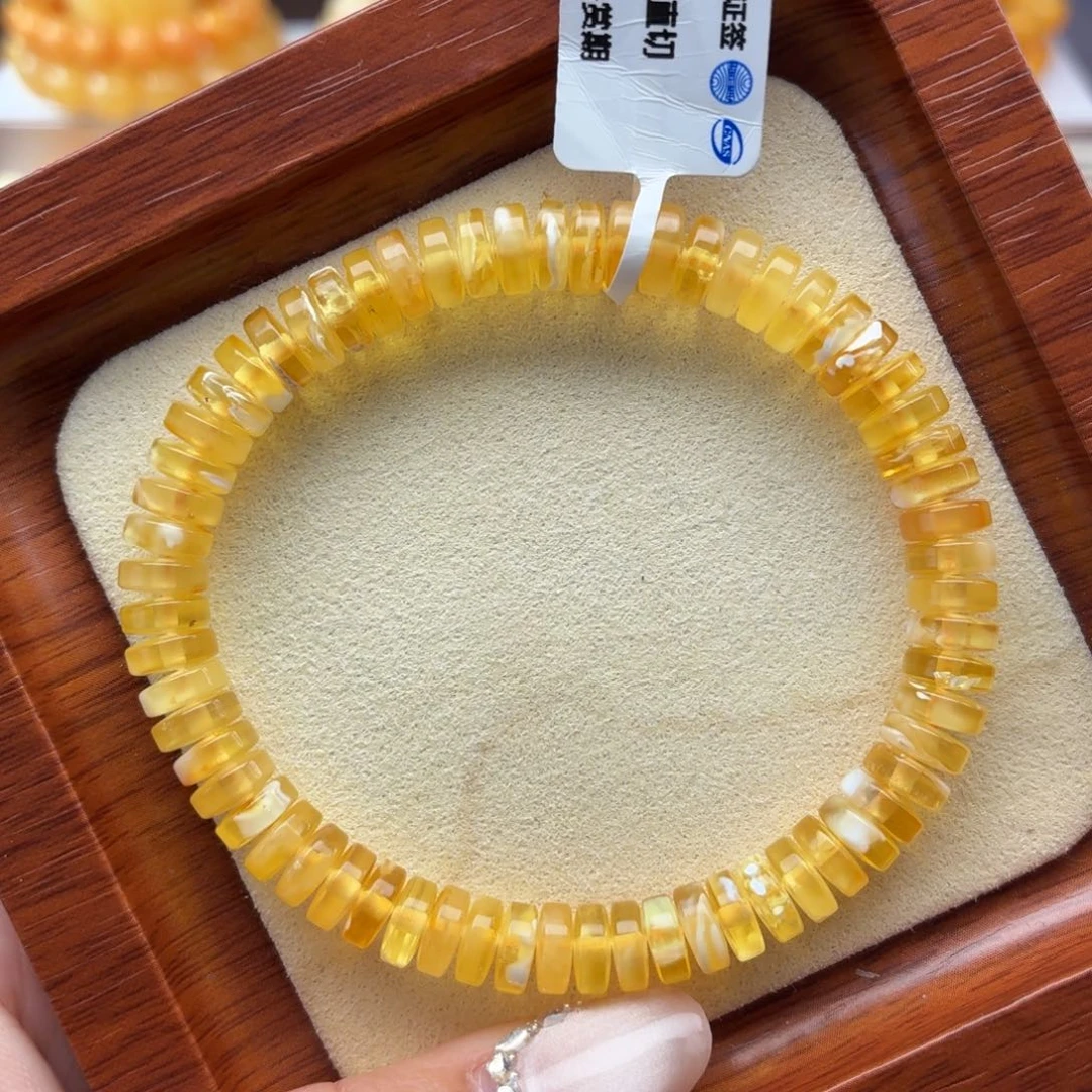 琥珀未镶嵌裸石B058金白药片