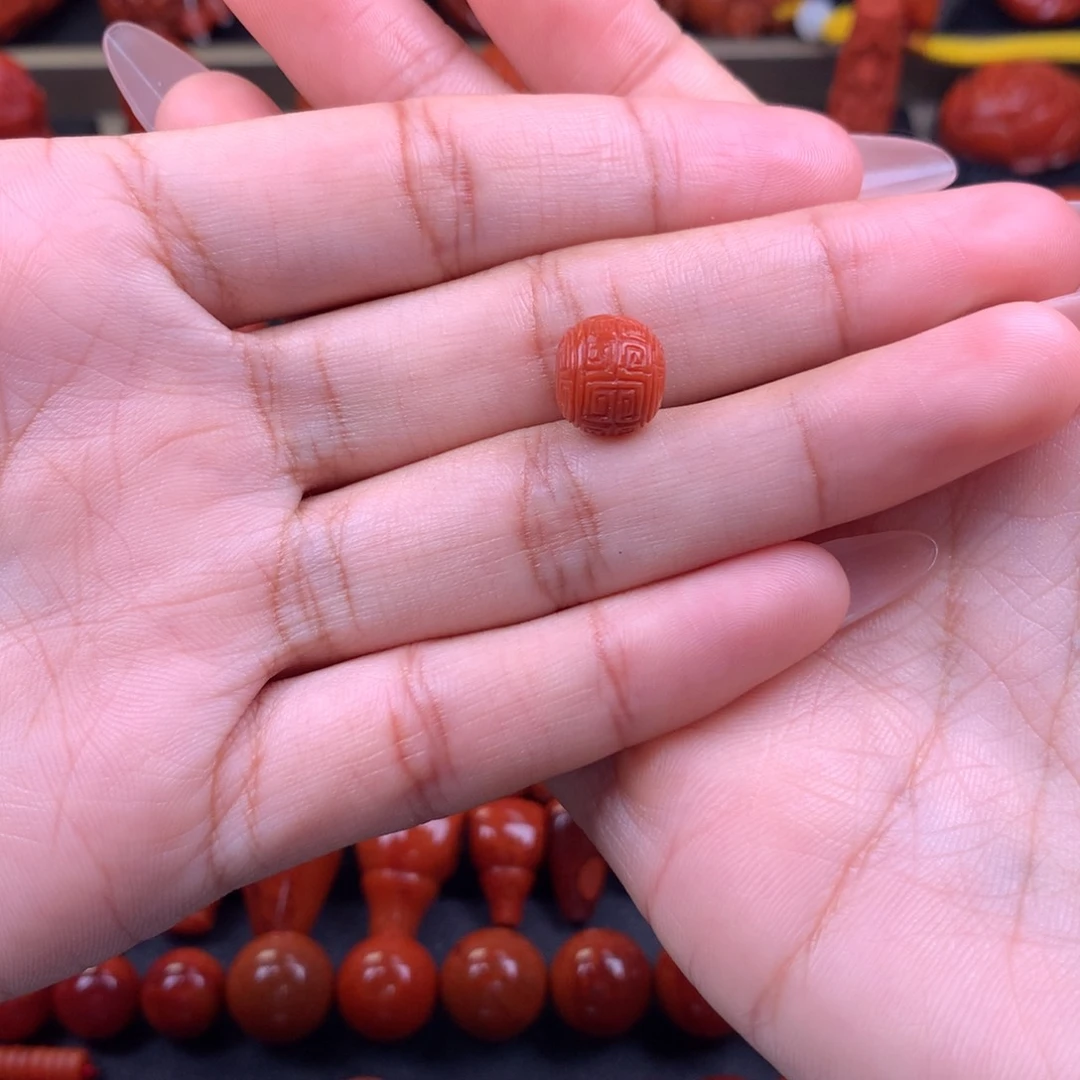 清***柳南红玛瑙未镶嵌回纹老型10+