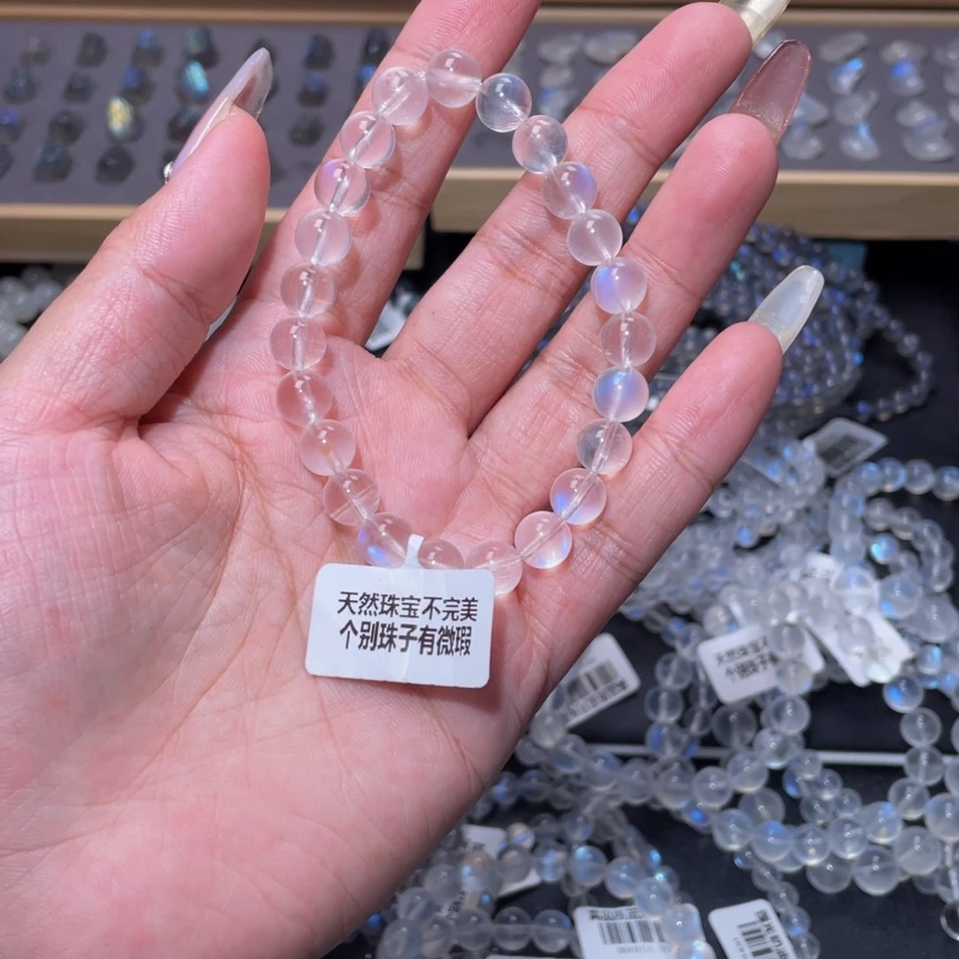月光石手链未镶嵌佳****?蓝月光手链8mm