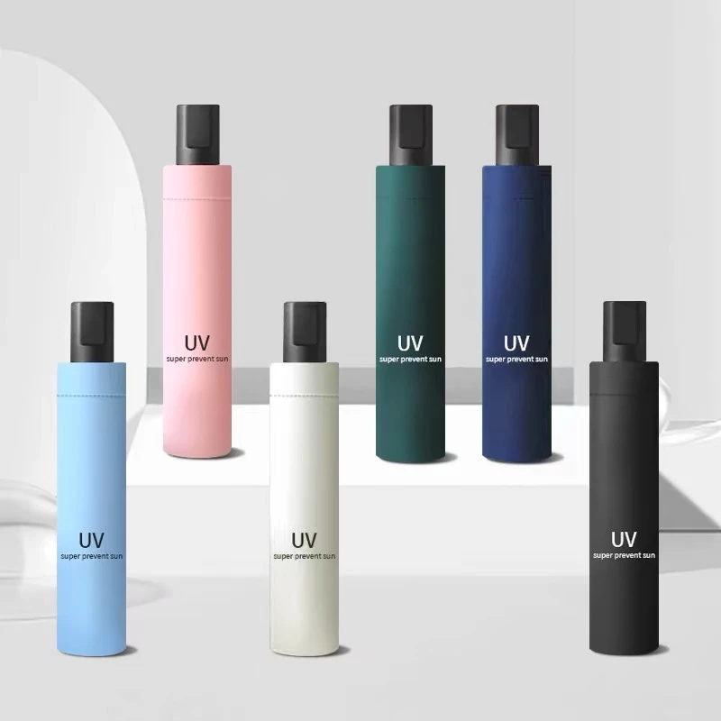 晴雨两用手动折叠太阳雨伞小巧便携全黑空气防紫外线遮阳小米防晒