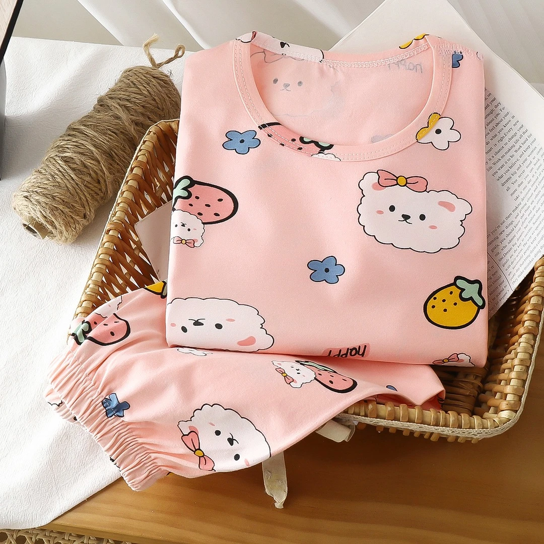 儿童内衣套装纯棉无骨中大童秋衣秋裤莱卡睡衣女童宝宝棉毛衫家居