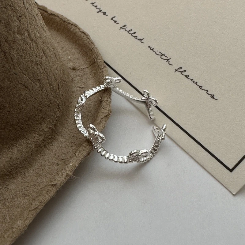 925银戒指 S925纯银小众设计感基础款蝴蝶结指