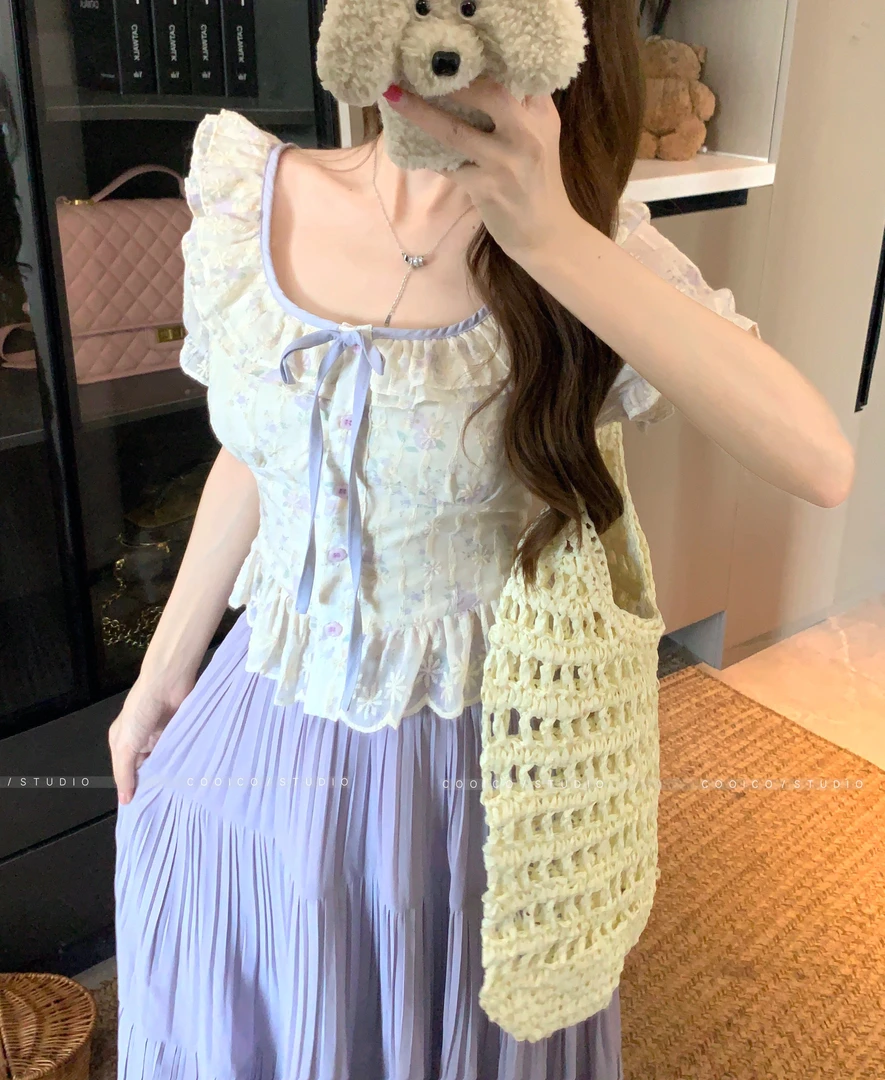 法式时尚套装气质裙子日奢风地雷系老钱风高街穿搭显瘦修身