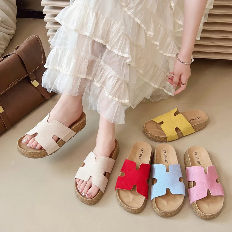 厚底韩版薄款一字拖配裙子的拖鞋网红百搭居家防滑