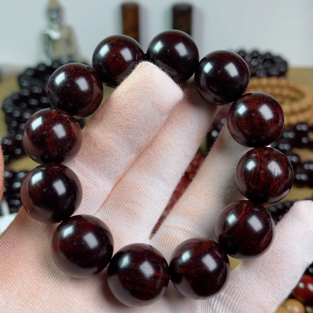 小叶紫檀手串/手链2.0高油密水波金星