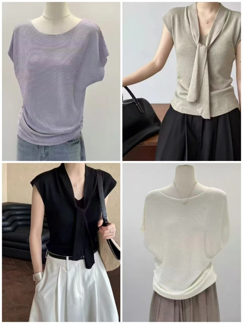 （179-370） 糖糖家1号店 夏季针织打底衫 显瘦简约款