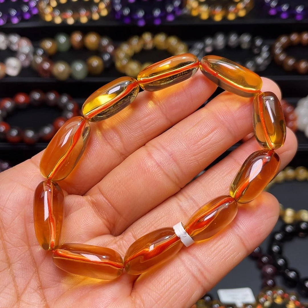 手链未镶嵌水晶毕业级金红料