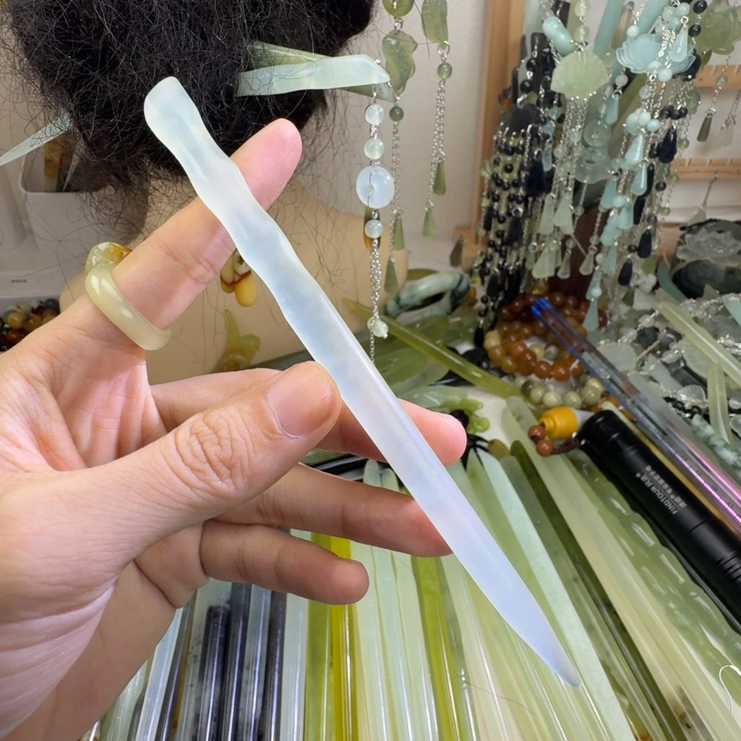 蛇纹石玉合金发饰