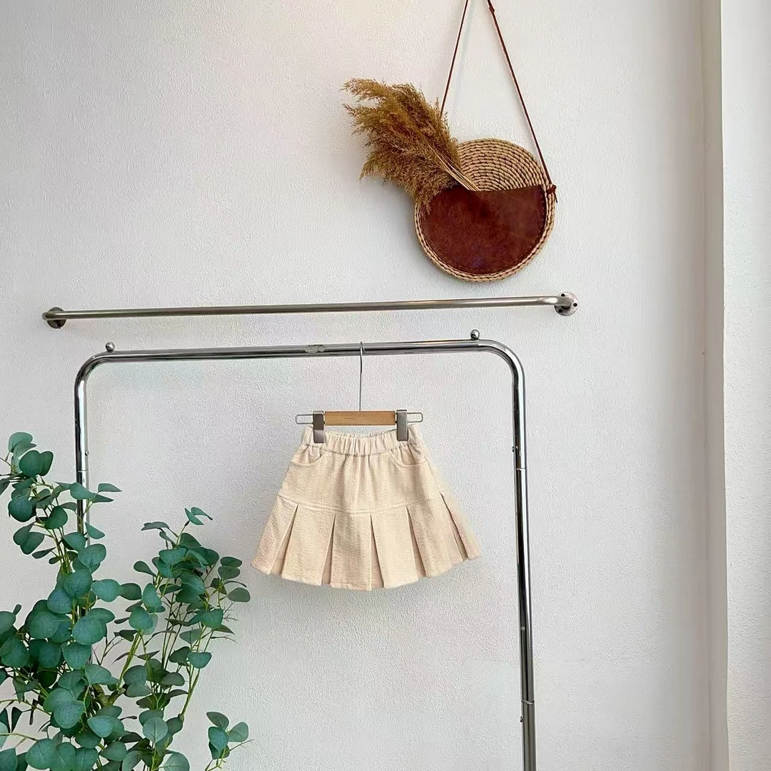 3692鸽米色灯芯绒半裙