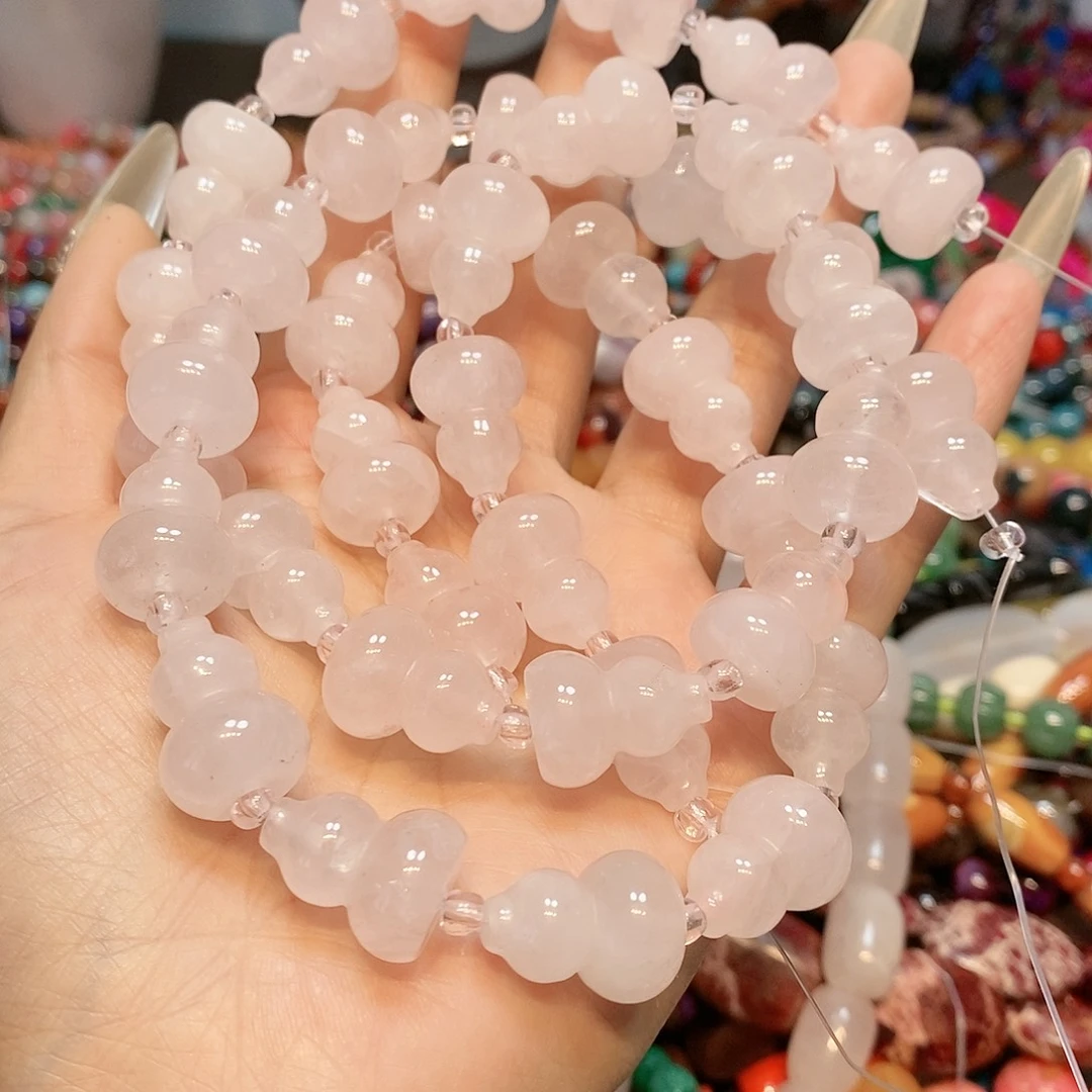 散珠玛瑙/玉髓14mm粉晶一条