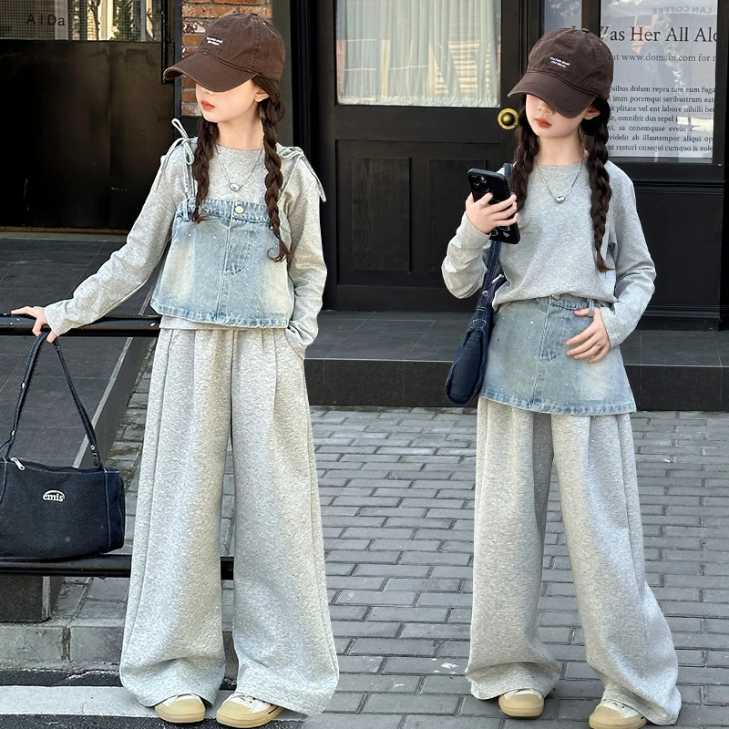 女童时尚春秋套装2025新款儿童休闲6-12岁15中大童女童春秋套装