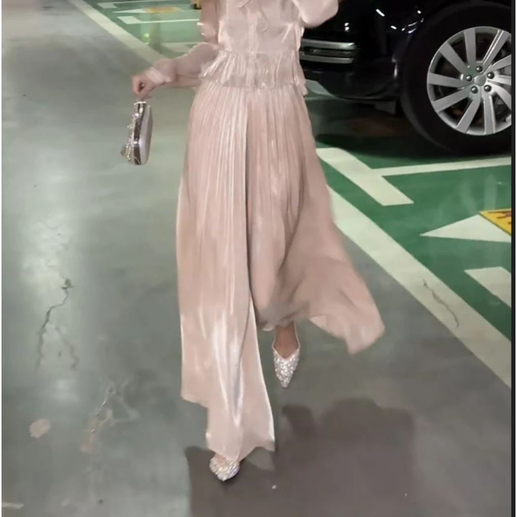 【9-10分裤】琉璃冰丝慵懒风显高阔腿裤高腰显瘦裙裤垂感夏