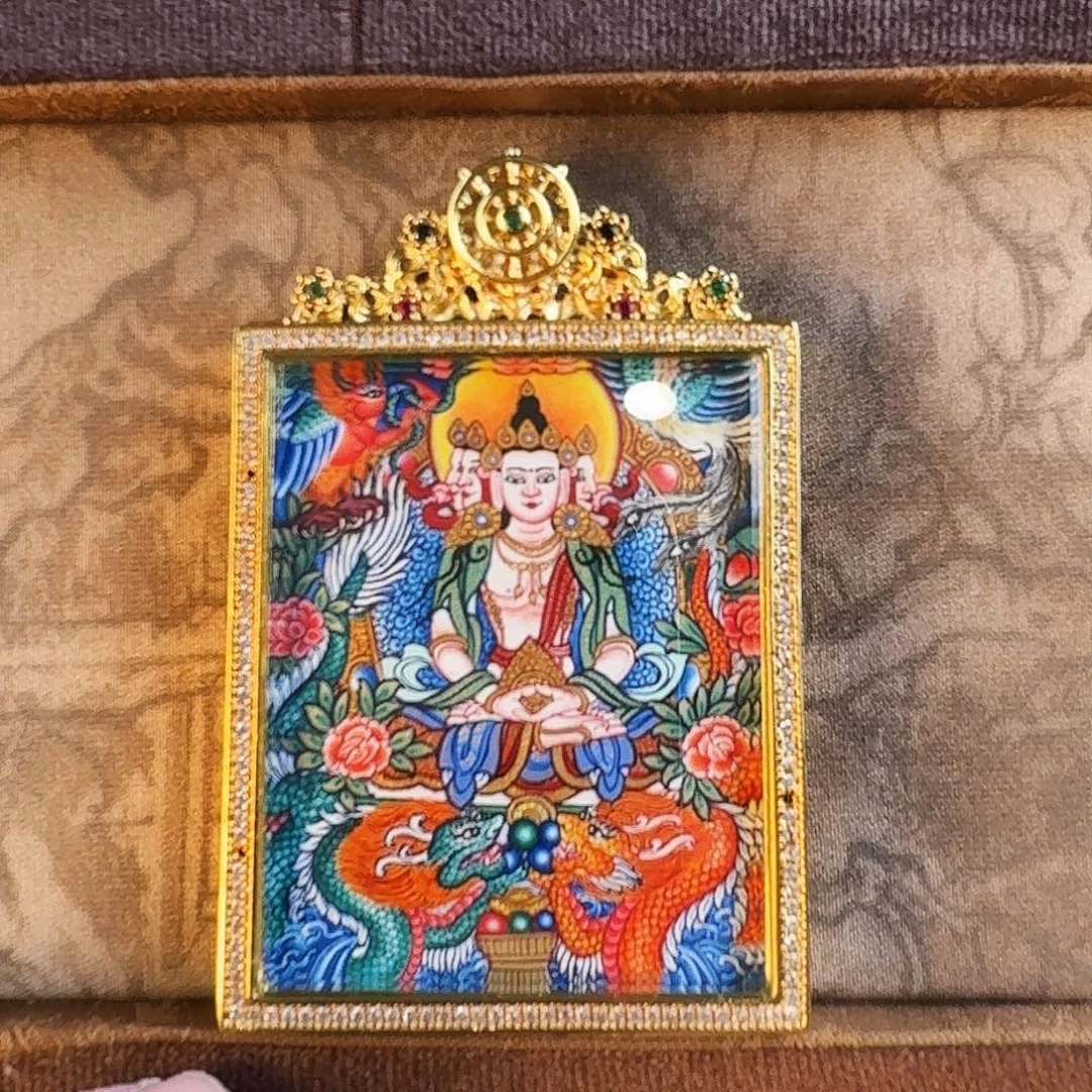 吊坠热贡纯手绘大日如来