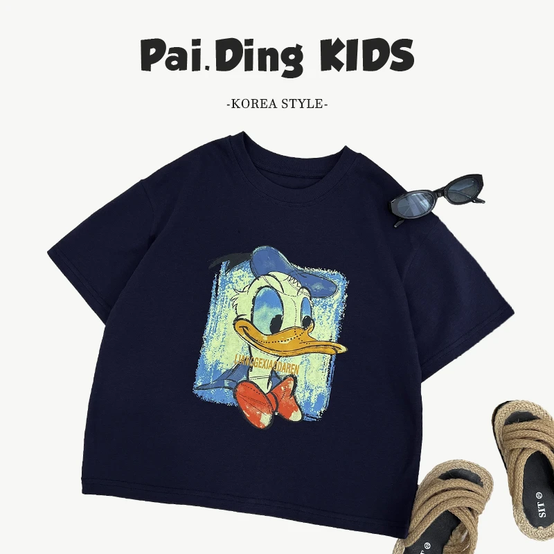 【小首尔】Q4现货-夏装儿童韩版潮流休闲百搭两色短袖T恤HCXZ4383