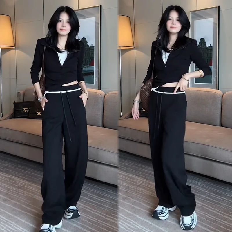 2025秋季新款时尚显瘦气质网红高档洋气女高级百搭宽松大码两件套