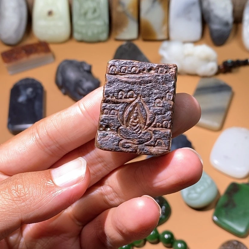 【闪购商品】和田玉（碧玉）未镶嵌挂件發*財