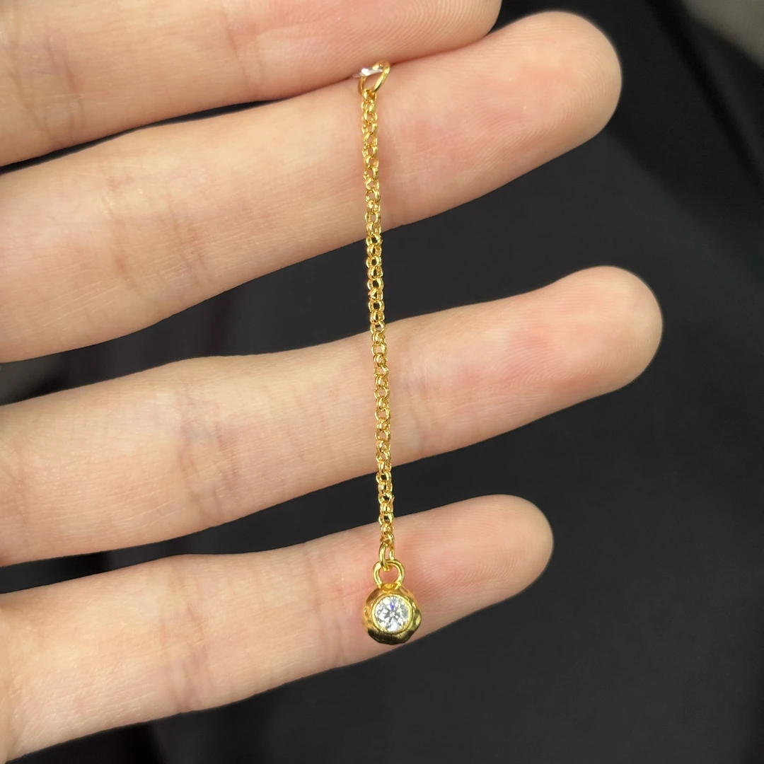 点钻锤纹球链条 足金999