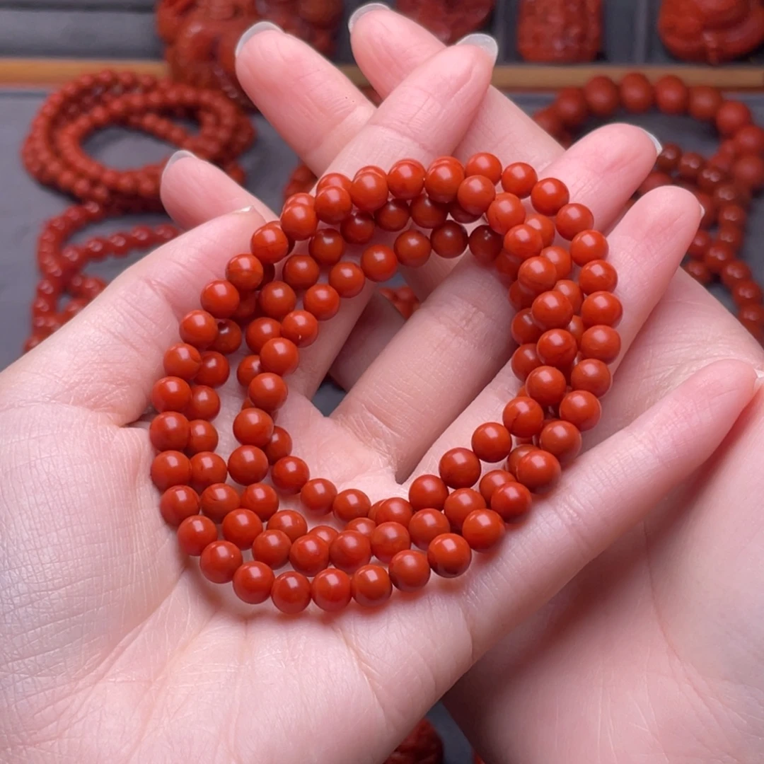 南红玛瑙未镶嵌配饰卡6mm