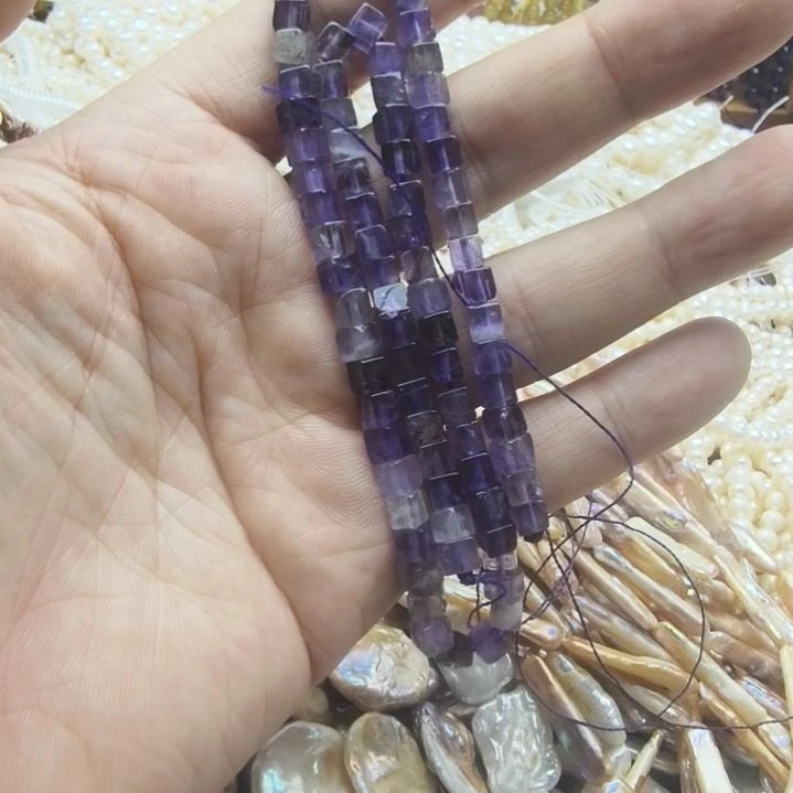 玛瑙/玉髓未镶嵌珠宝半成品天然紫水晶方糖5x5